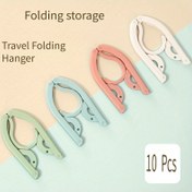 Resim 10 Adet (10'lu) Sağlam Plastik Katlanabilir Elbise Askısı - Hafif, Üstüne Yığılır Seyahat Asılar Pastel Renklerde (Pembe, Mavi, Beyaz, Nane Yeşili) Çantalar, Gardrop, Tekne, Karavan İçin Kompakt Taşınabilir Giysi Askıları 