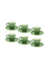 Resim Tulu Porselen Luna 6 Kişilik Porselen Fincan Takımı Yeşil 