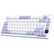 Resim Coverzone Ajazz Ak820 Pro Mekanik Rgb Oyun Klavyesi,3 Modlu Tft Renkli Ekran Cnc Düğmeli 81 Tuş Mor Beyaz 