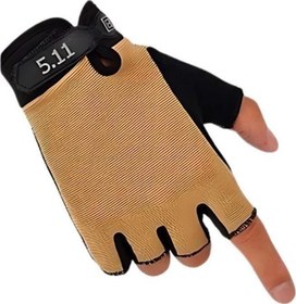 Resim Yarım Parmak Taktik Eldiven & Asker Polis Dağcı Avcı Sporcu Eldiveni 