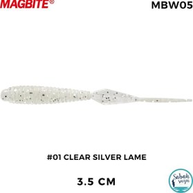 Resim Magbite Booty Shake 3.5cm 01 Clear Silver Lame Kokulu Silikon Yem 8 Adet 