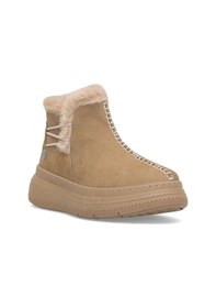 Resim Mammamia D25kb-1540 Kadın Hakiki Nubuk Deri Düz Bot Bej Bej 