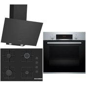 Resim Bosch Siyah 3 Lü Ankastre Set 331 ( HBF534ES3T - POP7C6P30O - DWK64PJ60T ) 67 cm Ocak 