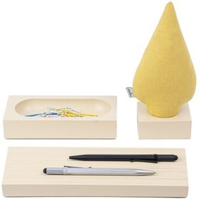 Resim Kayigo Woody Krem Üçlü Ofis Seti - Sarı Ladin 