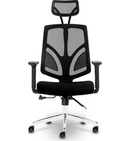 Resim Ofiscombin Fileli Metal Ayaklı Ofis Müdür Makam Yönetici Çalışma Koltuğu Gri Tiranc100 