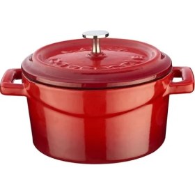 Resim Metal Döküm Mini Tencere, 10 Cm, 0.35 L Hacim, Kırmızı 