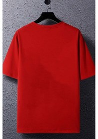 Resim Unisex Nasa Baskılı Tasarım T-shirt Kırmızı 