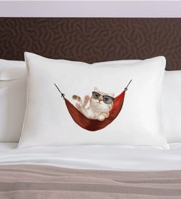 Resim Bk Gift Eğlenceli Kedi Tasarımlı Pamuklu Yastık Kılıfı-1 50x70cm , Sevgiliye , Ev si, Tasarım Ev Tekstili 