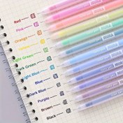 Resim 12 Parça Çok Renkli Jel Kalem Seti Kawaii 0.5mm Yuvarlak Uçlu Kalem Günlük İçin Sevimli Okul Malzemeleri Ofis Malzemeleri Çok Parça Set 
