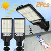 Resim 2 Adet Güneş Enerjili Dış Mekan Işıkları, 72 LED'li Hareket Sensörlü Reflektörler, Uzaktan Kumandalı Güvenlik Aydınlatması, Alan ve Bahçe Aydınlatma için Güneş Duvar Lambası Projeksiyonu, Geniş Açılı Güneş Enerjili Sokak Lambası 