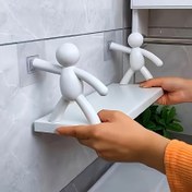 Resim Modern Plastik Duvara Monte Raf ve İnsan Figürlü Mutfak veya Banyo Depolama 