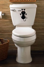 Resim Munzur Kedi Klozet Kapağı Ve Banyo Sticker Seti 