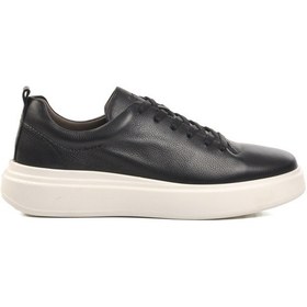 Resim Aspor Siyah Ortopedik Hakiki Deri Erkek Sneaker Ayakkabı Siyah 