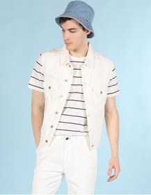 Resim Colin'S Slim Fit Dar Kesim Düğme Detaylı Beyaz Jean Erkek Yelek Cl1059516_Q1.V1_Dn42127 