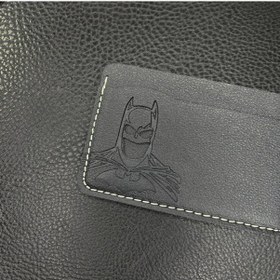 Resim Koto Batman Tasarımlı El Yapımı Hakiki Deri Cüzdan & Kartlık Siyah 