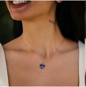 Resim Balon Tutan Çocuklar 925 Ayar Gümüş Kolye-2092 