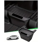 Resim Dashanshop Tesla Model Y 2020-2025 Çöp Kutusu Konsol Organizer Siyah Kapaklı Dayanıklı 