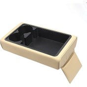 Resim Xuweiwei Faux Leather Car Organizer Beige Color Multifunctional Armrest Storage With Cup Holder Phone And Drink Tray 