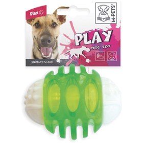 Resim M-Pets Şeffaf Top Köpek Oyuncağı 6.7 Cm Beyaz/Yeşil 