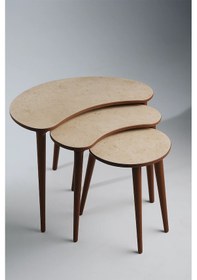 Resim Berlin Zigon Sehpa Traverten Krem 