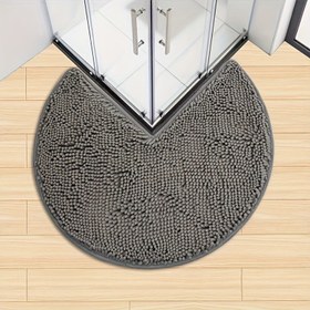 Resim Ultra-Yumuşak Şenil Banyo Paspası - Hızlı Kuruyan, Kaymaz, Kalın & Rahat Yuvarlak Halı, Banyo için, Makinede Yıkanabilir, Hafıza Köpük Yastıklama, Ev Dekoru için Mükemmel, Kabarık Peluş Kış Dekorasyonu 