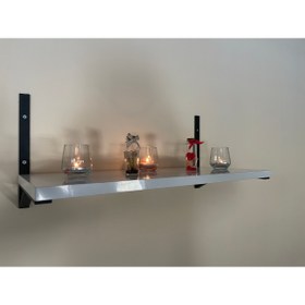 Resim Evdesa Mobilya Raf Altı Ayak Raf Tutucu L Demir 24,5 X 19,5 Ebatında Beyaz Sunta 25x55cm 