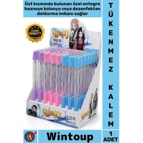 Resim Wintoup #kalem Dezenfektan Kolonya Dolum Hazneli Hijyenik Şık Şeffaf Gövde Sprey Hazneli Tükenmez Kalem 