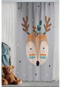 Resim İskandinav Çift Kanatlı Çocuk Odası Fon Perde 