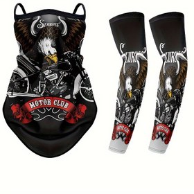 Resim Yaz buzlu lif kumaş motosiklet sürme başörtüsü ince boyun gaiter vintage bisikletçi atkı buz kollu set, motosikletler, elektrik bisikletleri, bisikletler, açık hava yürüyüşleri, balıkçılık, kampçılık vb. için uygun 