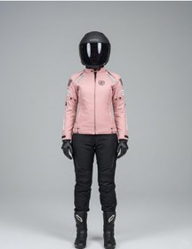 Resim Scudo Lyon Pembe 4 Mevsim Kadın Motosiklet Montu 