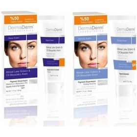 Resim Dermaderm Bitkisel Leke Giderici & Cilt Beyazlatıcı SPF 50+ Gündüz Kremi 100 G + Gece Kremi 100 G 