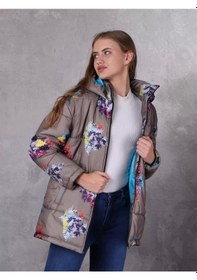 Resim Farm Animals Retro Gate Dijital Art Puffer Mont Kadın 