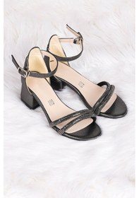 Resim Kiko Kids Sarer Taşlı Kız Çocuk 3 Cm Topuklu Sandalet Abiye Ayakkabı Platin 