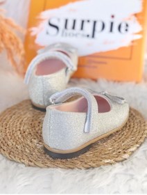 Resim Surpie Shoes Ince Fiyonk Detaylı Kız Çocuk Babet, Kırmızı, Beyaz, Siyah Babet 