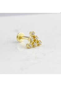 Resim Glorria Altın Piramit Tragus Piercing Altın 