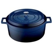 Resim Lava Trendy Yuvarlak Mavi 20 cm Derin Döküm Tencere 