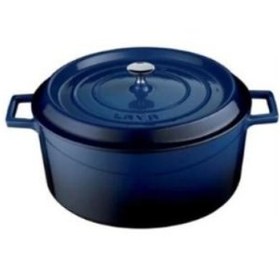 Resim Lava Trendy Yuvarlak Mavi 20 cm Derin Döküm Tencere 