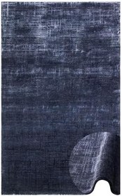 Resim Düz Desenli El Emeği Özel Tezgahlarda Üretilen Yün Viskon Uşak Halısı, Lacivert, 200 x 300 