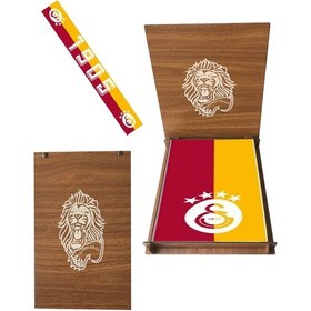 Resim Galatasaray Lisanslı 1905 Şal Atkı Aslan Ahşap Kutulu 
