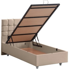 Resim Almada İkili Set, Almada Tek Kişilik Baza Başlık Seti Bej 90 x 200 