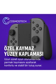 Resim cosmostech Kontrolfreek Turbo Nintendo Switch Joy-Con Uyumlu High-Rise Konkav Analog Başlık (Siyah) 