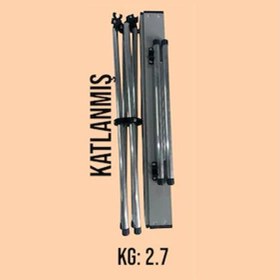 Resim 70 X 70 Katlanabilir Ultra Sağlam Ultra Hafif Kamp Piknik Masası Açık Gri 