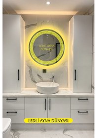 Resim Şık Dekoratif Duvar Aynası / Banyo & Yatak Odası / Günışığı / 70 Cm Led Diğer 