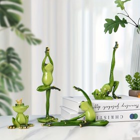 Resim Huzurlu Güzellik | Çekici Reçine Yoga Kurbağa Figürü - Pastoral Tarz, Yeşil Altın Vurgularla, Oturma Odası, Balkon veya Kitaplık Dekoru için İdeal, Mükemmel Şükran Günü Hediyesi, Yoga Temalı Dekor | Eğlenceli Dekor | Reçine Heykel, Kurbağa Bahçe Dekoru 