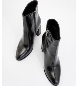 Resim Luvishoes Jewel Siyah Cilt Kadın Topuklu Bot Sıyah Cılt 