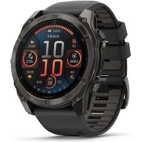 Resim Garmin Fenix 8 – 51MM Amoled Sapphire Karbon Gri Dlc, Siyah/ gri Silikon Kayışlı 