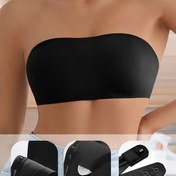 Resim 1 adet CELILIN Kadınlar için Askısız Bandeau Sütyen - Çıkarılabilir Pedler, Kablosuz Destek, Anti-Roll Silikon & Tek Katmanlı Dolgu, Telsiz Dikişsiz Konfor Günlük ve Resmi Giyim İçin, Pürüzsüz Siluet, Nefes Alabilen Kumaş, Çok Yönlü İç Çamaşırı 