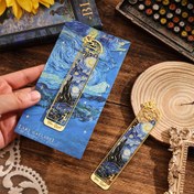 Resim 1 adet Vintage Starry Night Metal Kitap İşareti, Delikli Kelebek Tasarımı, Yaratıcı Okuma Aksesuarı, Öğrenciler, Öğretmenler ve Kitap Kulübü Üyeleri için İdeal Hediye 