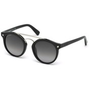 Resim DSquared2 Unisex Siyah-Füme Organik (UV) Cam Selüloz Asetat (Selüloid) Kapalı Çerçeve Oval - Yuvarlak Güneş G 