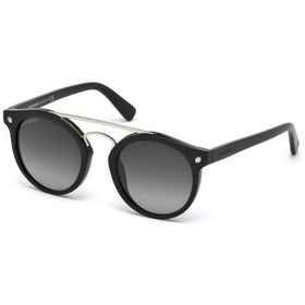 Resim DSquared2 Unisex Siyah-Füme Organik (UV) Cam Selüloz Asetat (Selüloid) Kapalı Çerçeve Oval - Yuvarlak Güneş G 